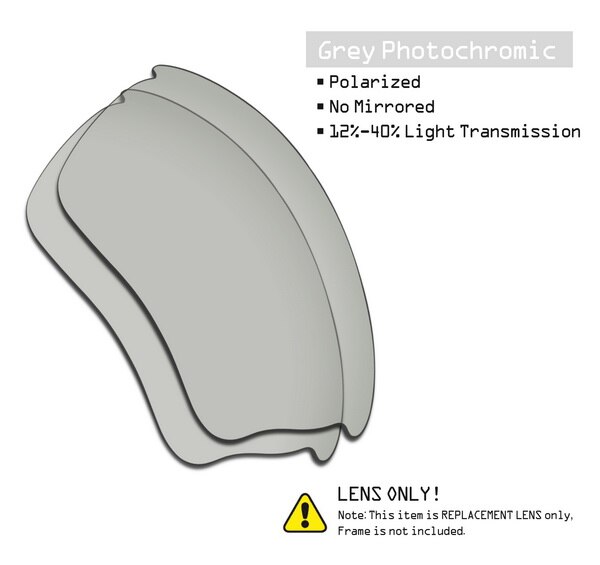 Lentes de substituição polarizadas smartvlt para óculos de sol oakley half jacket xlj-várias opções: Grey Photochromic
