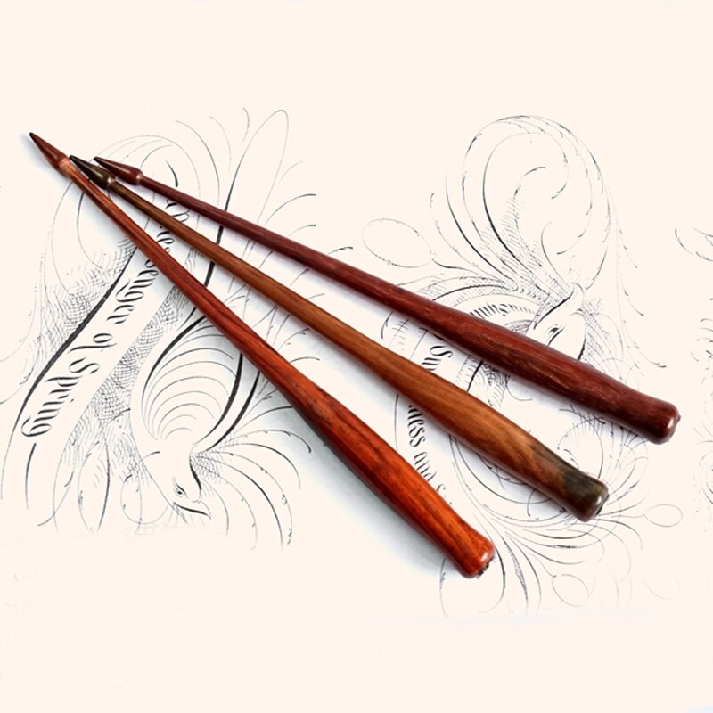 Best Handmade Rose Wood English Calligraphy Copperplate Oblique Dip Pen Holder European Vintage Dip Pen