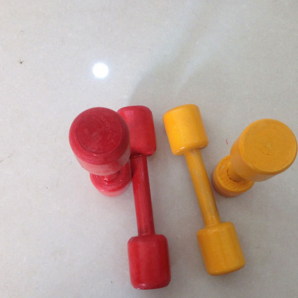 2 Pairs Hand Grip Dumbbell Wooden Fitness Dumbbell for Gym Kids Child
