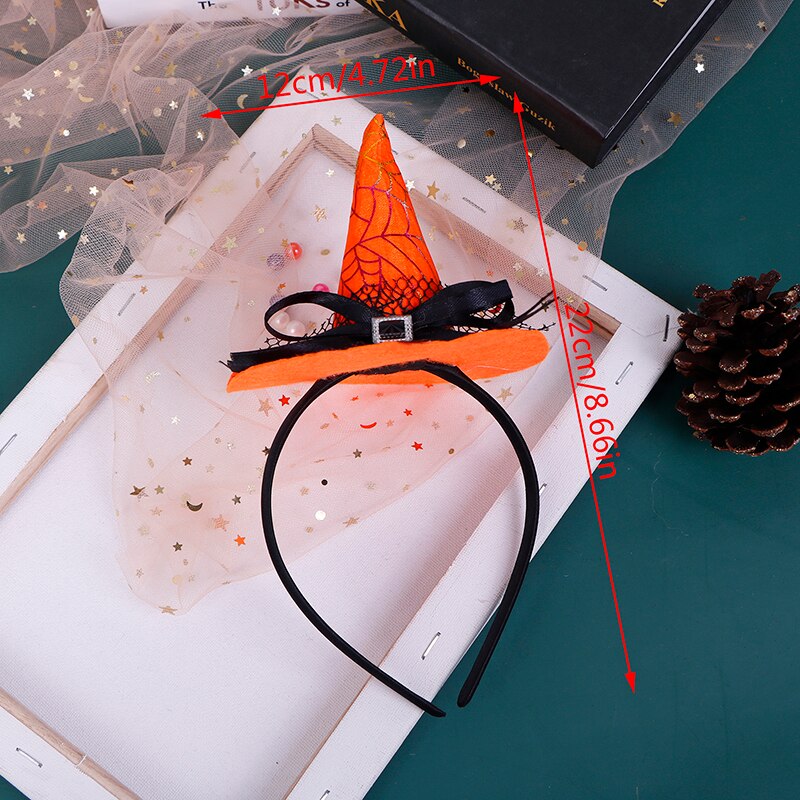 1 Uds Halloween niñas diadema bruja Cosplay tocado con calabaza aro de pelo decoración de