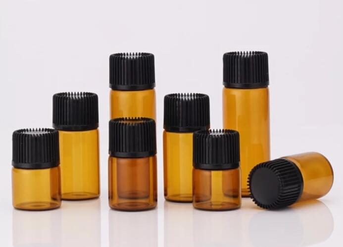 5 Stuks 4 Ml Mini Amber Glazen Fles Leeg Voor Etherische Olie Fles Glazen Flessen Voor Olie Parfum Olie Fles mini Hervulbare Flessen