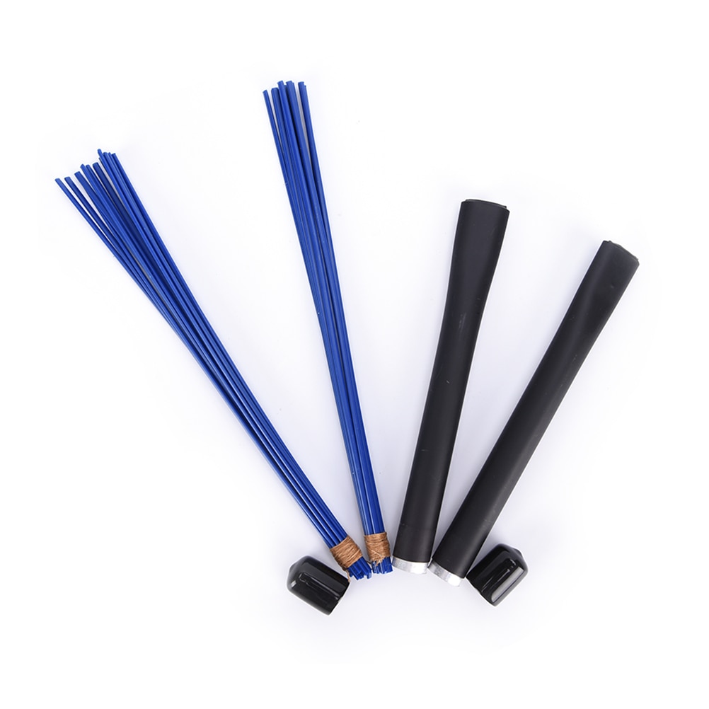 Escobillas para Batería de Jazz, retráctiles, de 32cm en negro y azul, 1 unidad