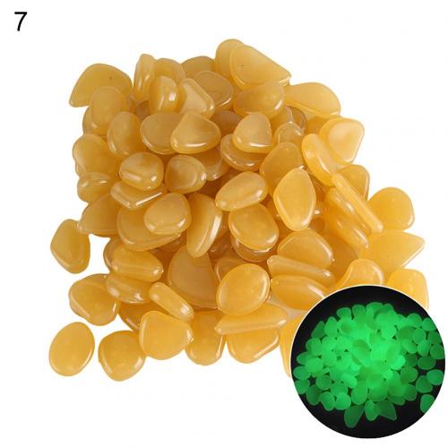 10Pcs Eco-Friendly Luminous Glowing Artificial Stone Aquarium Fish Tank Bonsai Garden Decor In The Dark Pebbles Stones: Orange