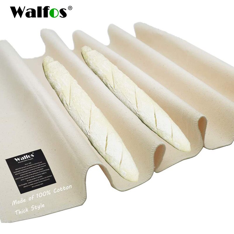 WALFOS Thick Fermented Linen Cloth Proofing Dough Bakers Pans Bread Baguette Baking Mat Pastry Baker's Couche Proofing Cloth