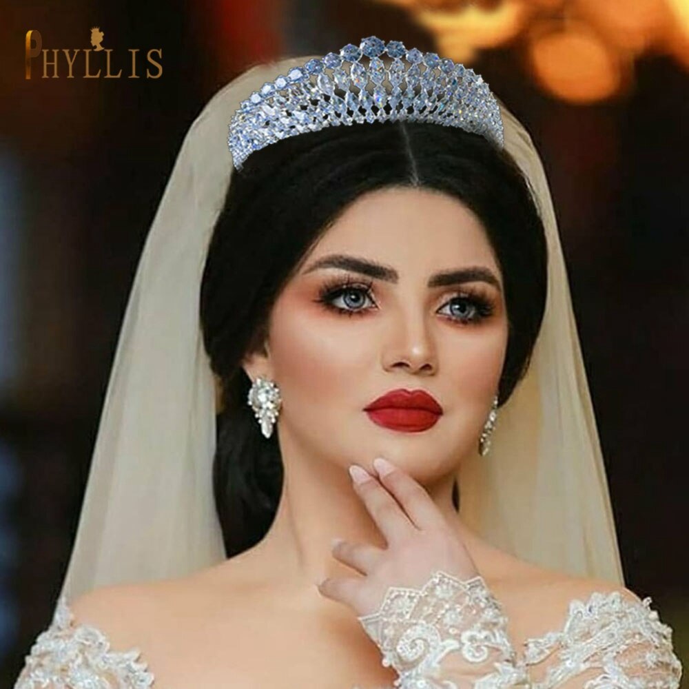 A366 Zirconia Princess Wedding Bridal Tiaras and Crowns Pageant Hair Jewelry Party Headpieces for Women Birthday Crown Headdress