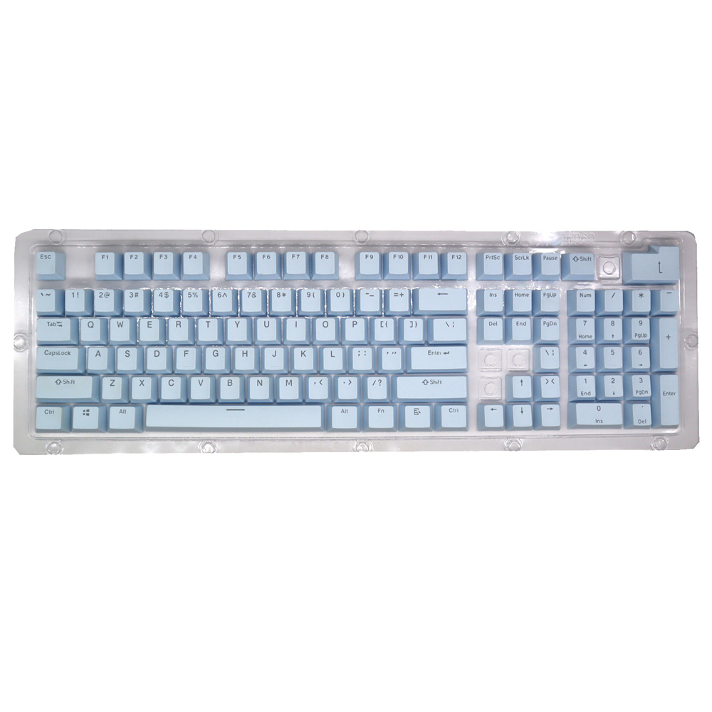 104pcs Universal Mechanical Keyboard Keycaps Ergonomic Blank Keycaps For Cherry MX Mechanical Keyboard Replacement Backlit Key: Cyan