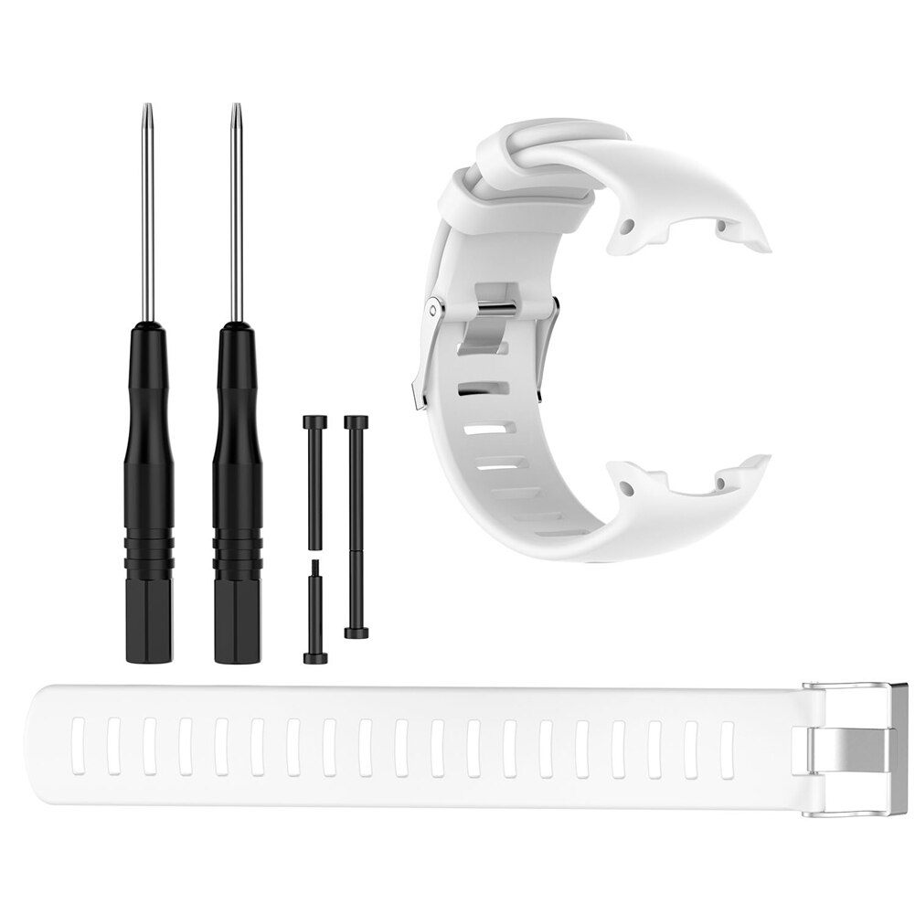 Zachte Siliconen Vervanging Smart Horloge Band Voor Suunto D4I Horloge Polsband Voor Suunto D4 D4i Novo Duikhorloge W/Tools: White