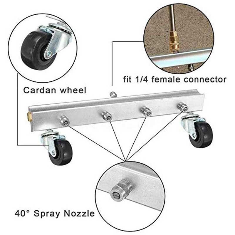 Onderwagen Cleaner Voor Hogedrukreiniger-16 Inch Water Bezem, 2 In 1 Power Wasmachine Wand Met 180 Graden Snel Aansluiten Pivot