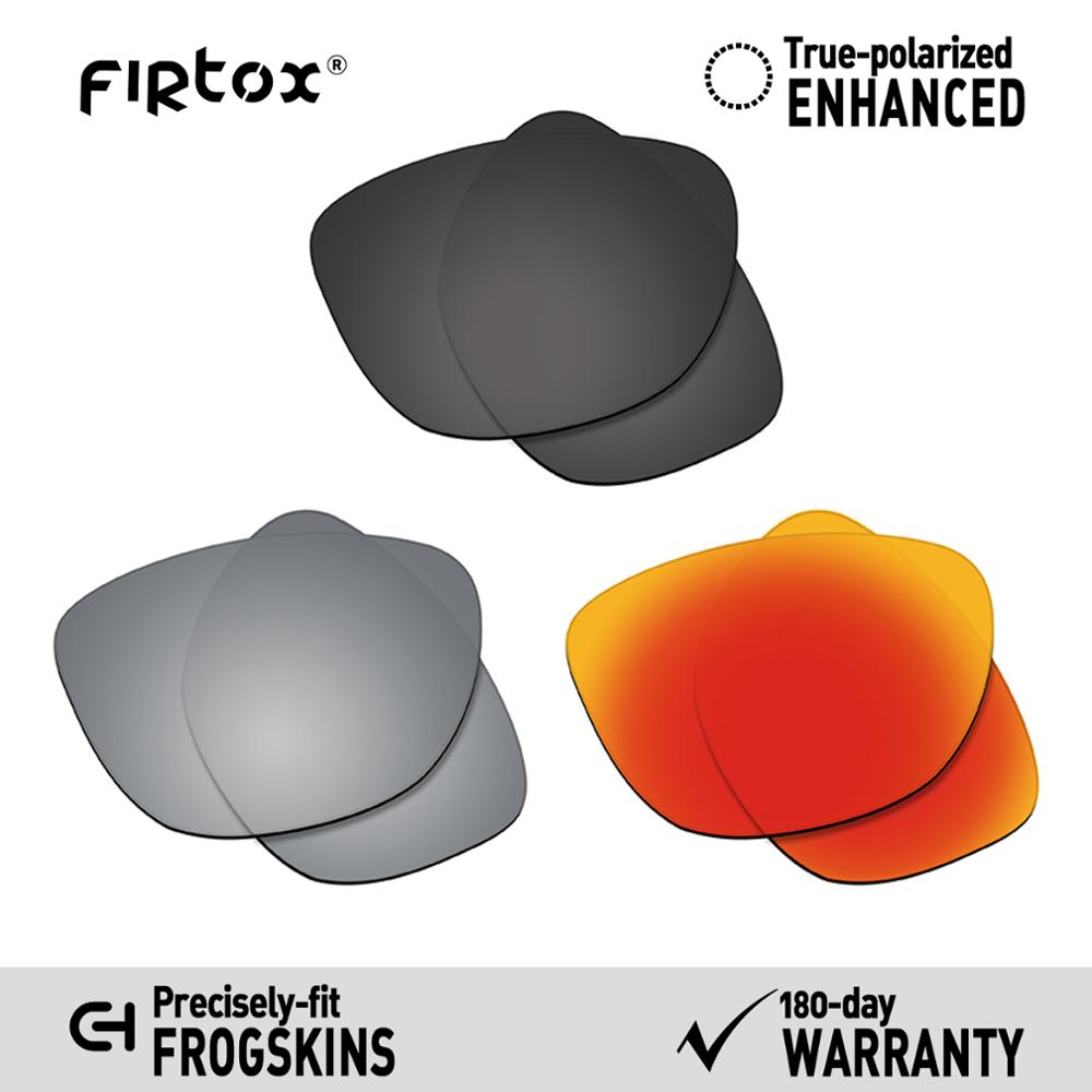 Firtox true  uv400 polariserade linser ersättning för-oakley frogskins  oo9013 solglasögon (endast kompatibel lins) - flera färger: Svart-titan-röd