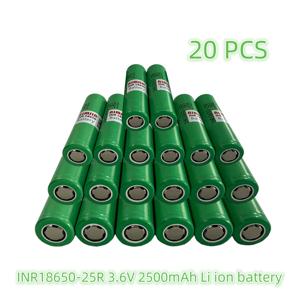 3.6V 2500mAh 18650 Battery For Samsung INR 18650 25R Lithium Lon Battery Replacement External Battery: Yellow