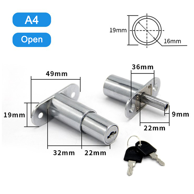 Lade Push Lock Schuifdeur Vitrine Kast Kast Sloten Raam Beveiliging: Brons