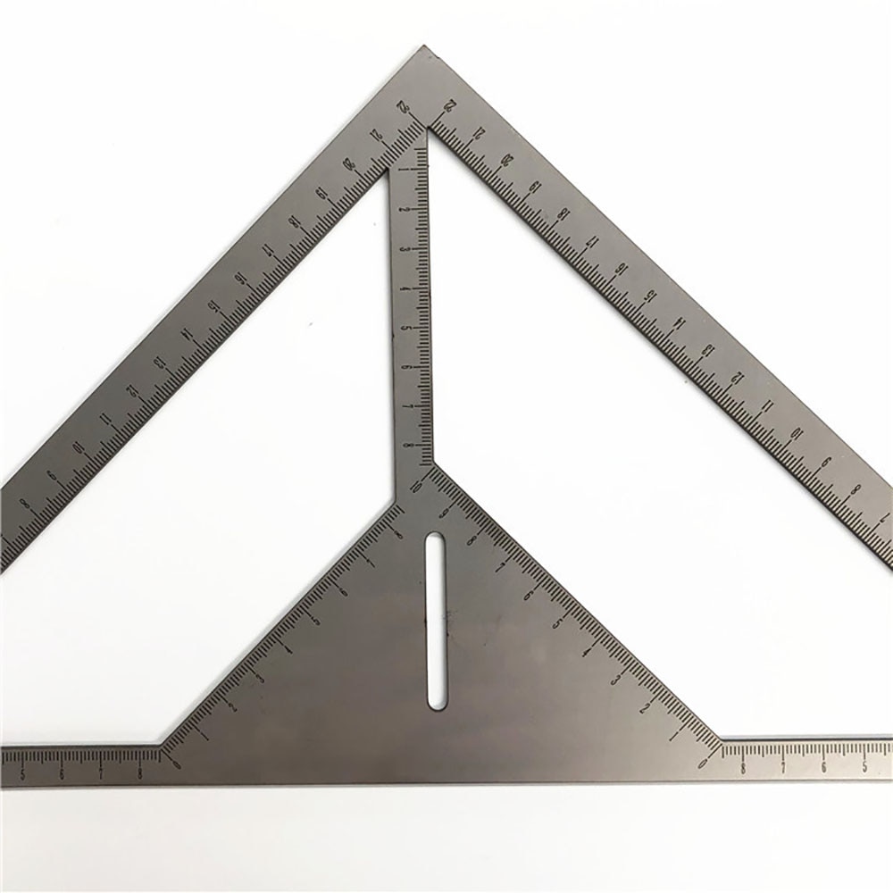 Multifunktions trekant lineal gulvafløb vinkel lineal mønster fliser lineal rustfrit stål til træbearbejdning metal måleværktøj