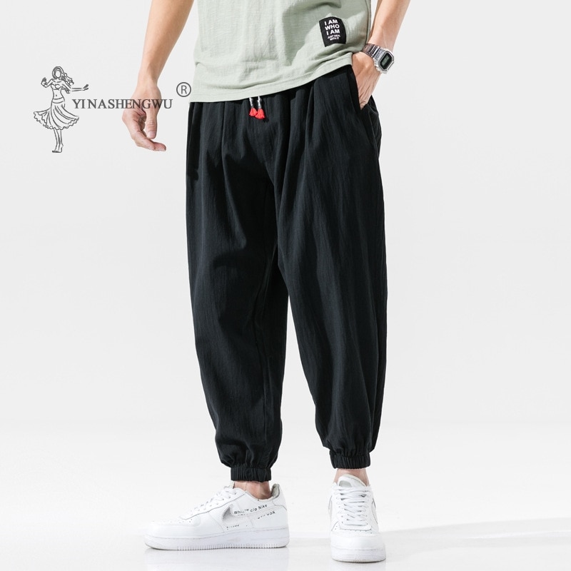 Japanse Kimono Casual Broek Losse Harajuku Broek Japan Mannen Traditionele Geborduurde Aziatische Kleding Yukata Stijl Harem Kostuum