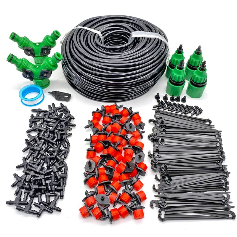 50M Plant Watering Kit Smart Garden Watering System Self Automatic Watering Timer Drip Irrigation System: 2 Water Spliter