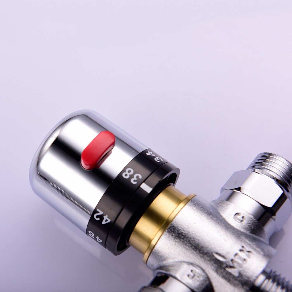 Newly Brass Luxury 1/2 Ceramic Standard Thermostatic Mixing Valve Temperature Control Valve For Solar Water Heater Valve Parts