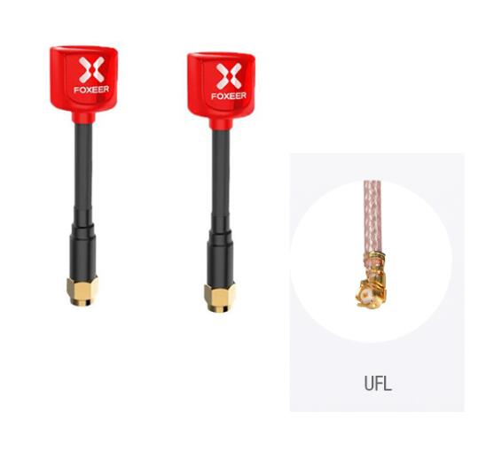 Foxeer 5,8G 3dBi TX RX RHCP Rund-polarisierte Omni FPV Antenne SMA RP-SMA Pilz Antenne: Red UFL