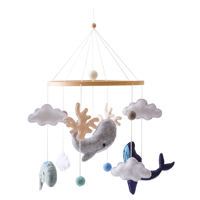 Campana para cama móvil para cuna de bebé, sonajero de madera de ganchillo, colgante de estrellas, campana para cama, juguetes para recién nacido, soporte para cuna cómodo, juguetes colgantes,: Castaño