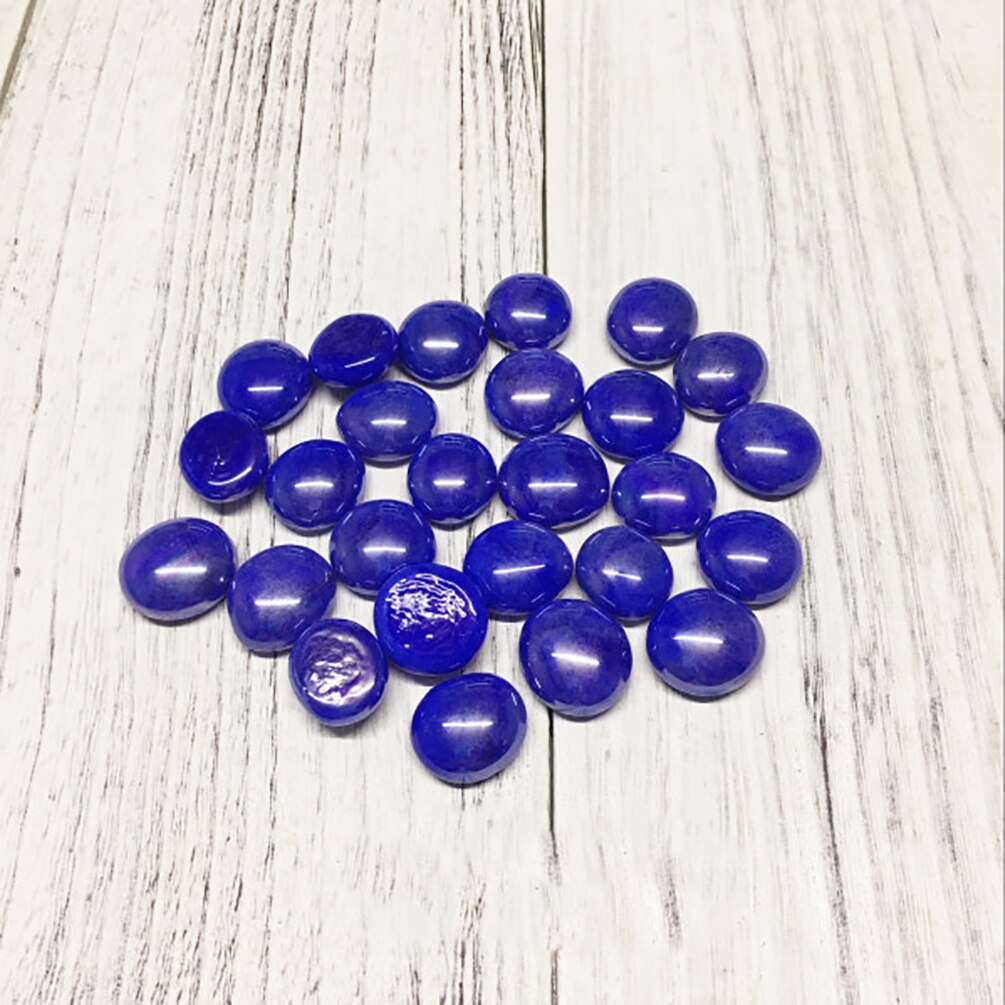 100g Clear Glass Mosaic Tiles Round Flat Beads for Arts Craft Decorative Glass Stones for Mosaic Making
