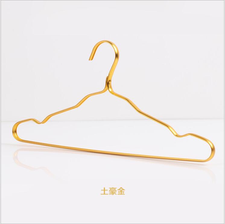 Cintres en alliage d'aluminium, support de vêtements antidérapant sans couture, cintre en métal, grande capacité, cintre léger pour vêtements adultes, quatre couleurs: Jaune