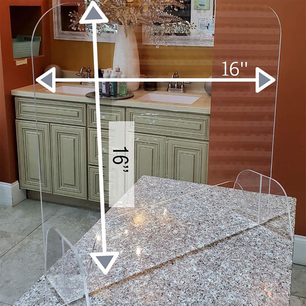 Protective Acrylic Shield Sneeze Guard For Counter Desktop Freestanding Transparent Acrylic Shield Business Customer Security