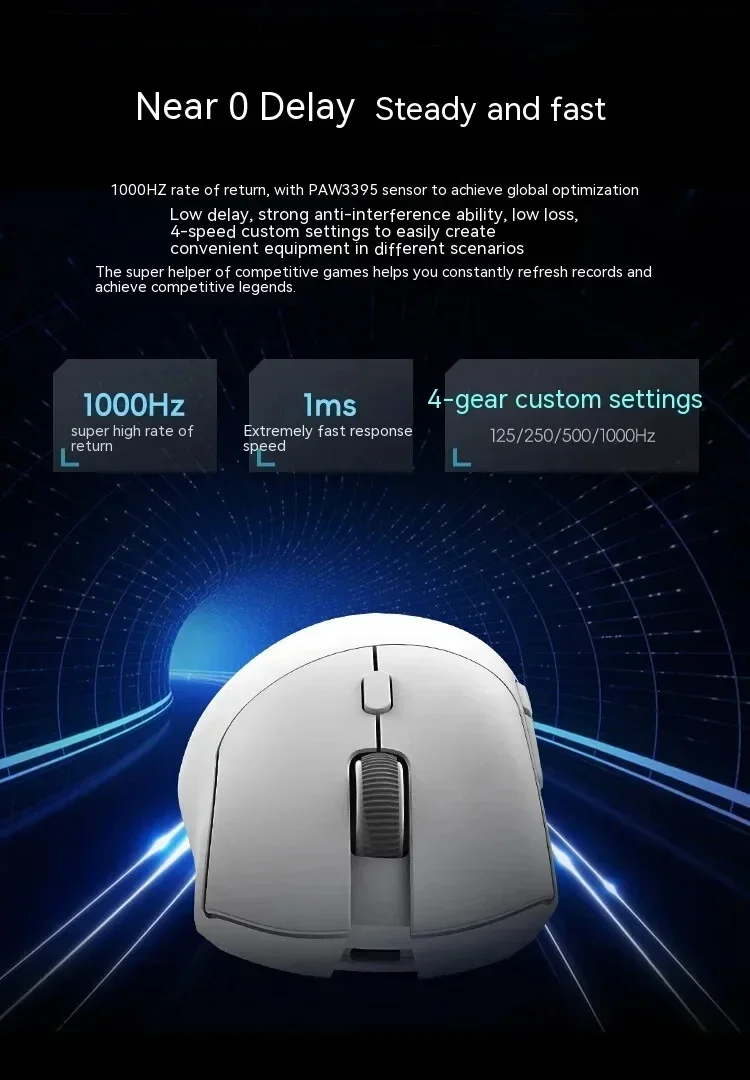 Metapanda P1 PRO MAX Wireless Gaming Mouse PAW3395 26000DPI 2.4G Wireless Bluetooth Wired Three Mode Mouse for Office