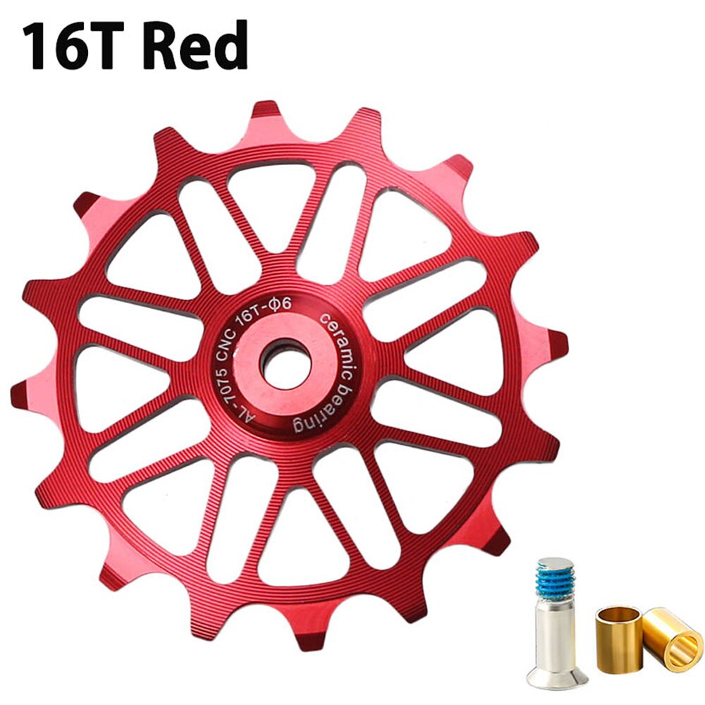 12T 14T 16T 18T MTB Fahrrad Schaltwerk Jockey Rad 9/10/11 Geschwindigkeit Keramik Lagerbier Umlenkrolle für Shimano Sram Rennrad: 1Stck 16T rot