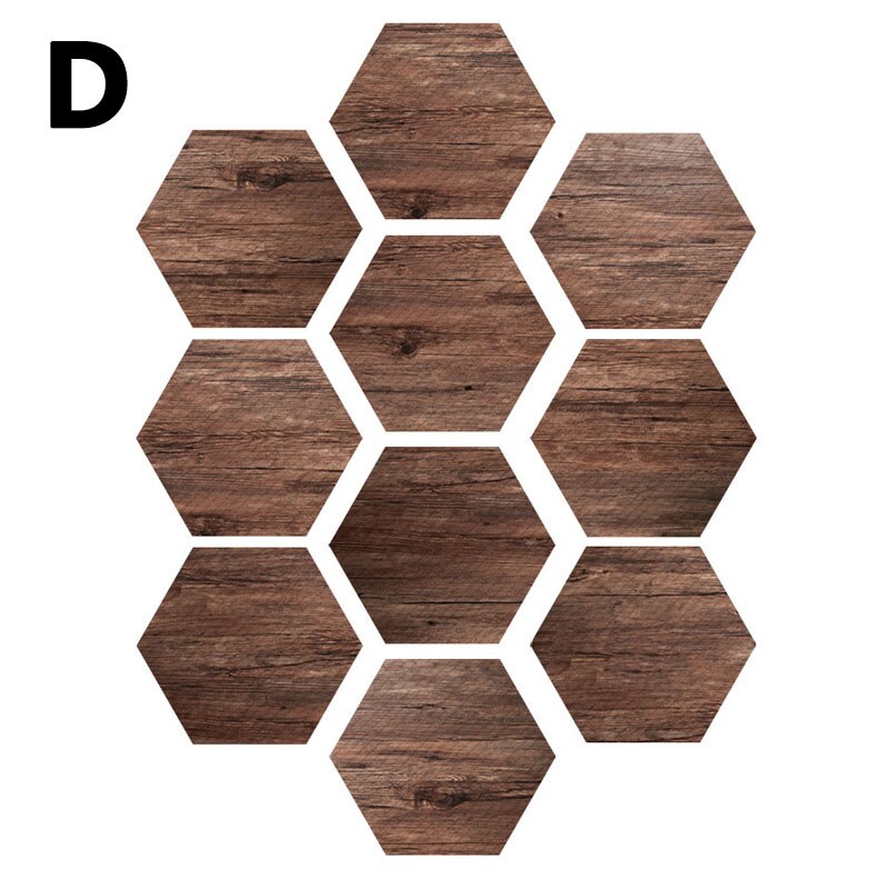 10Pcs/Lot Wood Texture Floor Sticker Waterproof Pvc Diy Stick Ground Wallpaper For Kitchen Bathroom Home Decor Floor Decal: D