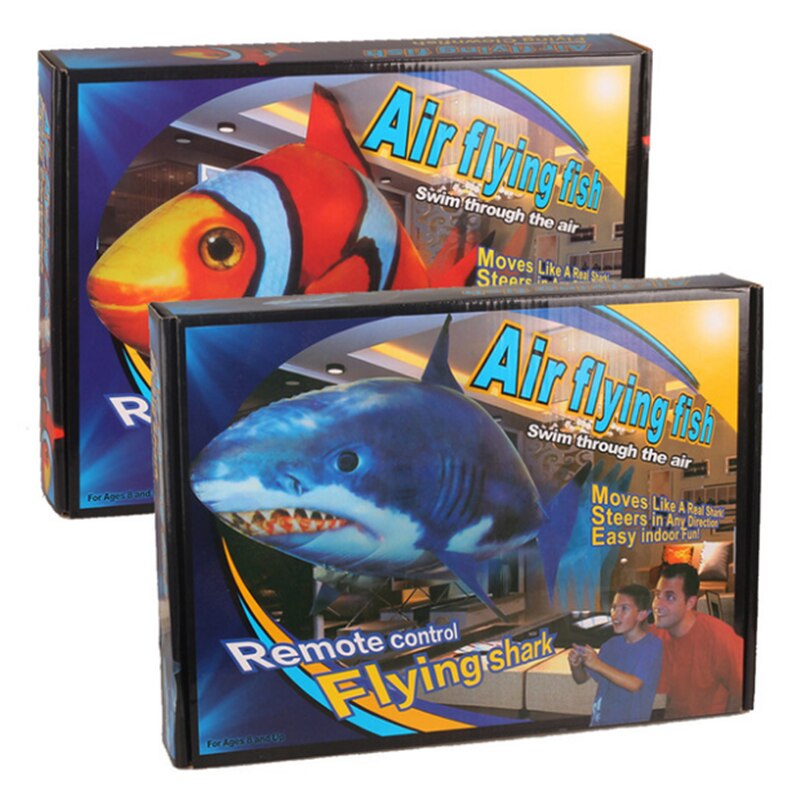 Giant Remote Control Flying Fish Shark Clownfish Electric Air Inflatable Flying Fish Party Decoration RC Animal Toy