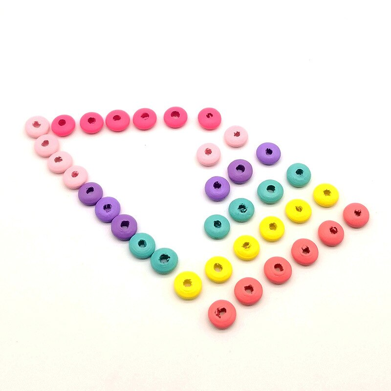 300Pcs Diy Accessoires Candy Kleur Abacus Houten Kralen Milieubescherming Houten Kralen Kids Sieraden Voor Meisjes
