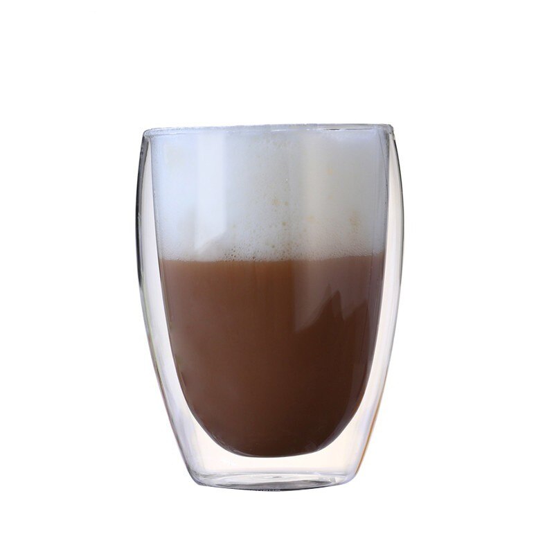 450ml/350ml/250ml/80ml värmebeständig dubbelvägg klar glas kopp te drinkware kopp dryck hälsa regim mugg kaffekopp: 350ml