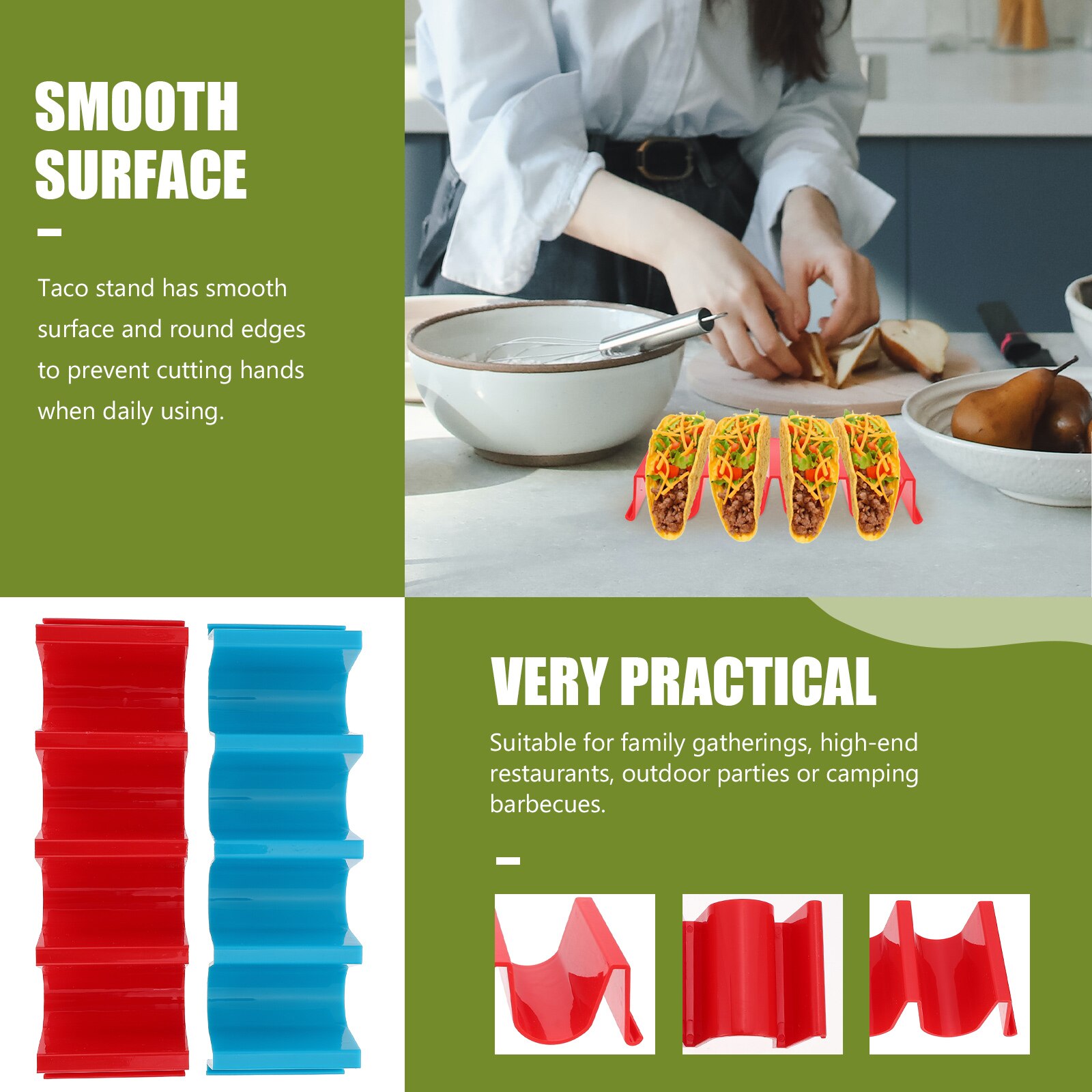 Présentoir à crêpes et tacos en plastique, 2 pièces, porte-rouleau de poulet, Simple, pour hôtel