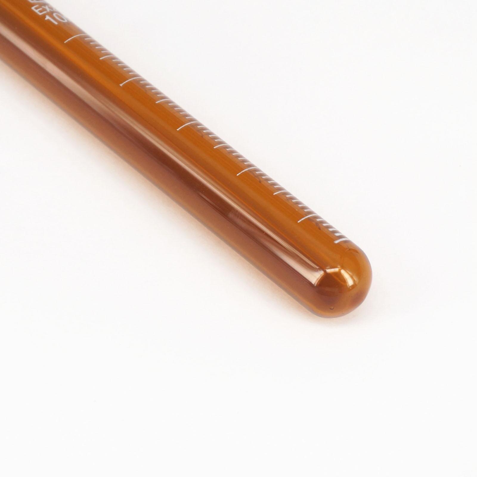 10ml Graduated Line Lab Brown Glass Test Tube Round Bottom with Stopper