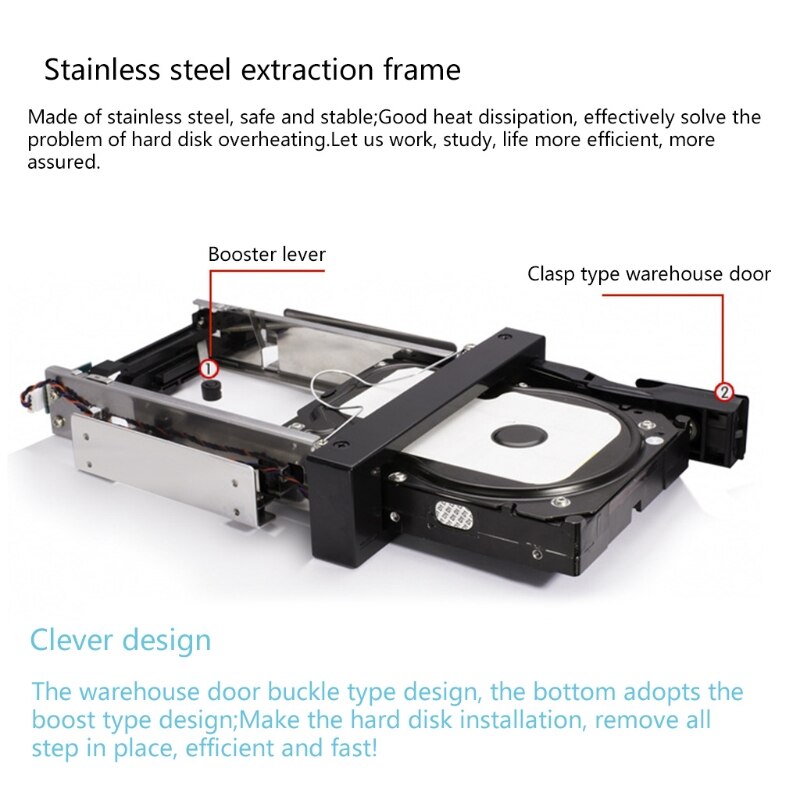 Durable Aluminum Alloy Desktop Optical Drive Bay 3.5-inch Mechanical Hard Drive Tray Serial Hard Drive Box Ke