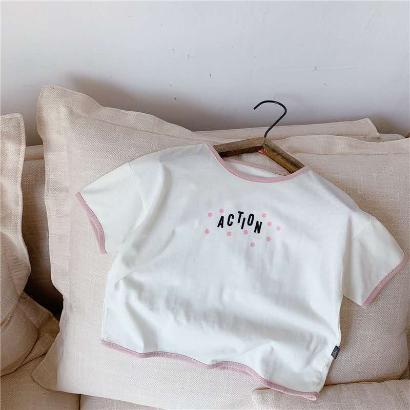 Kinderkleding Zomer Producten Meisjes Koreaanse Zomer Korte Mouwen T-shirt Dieptepunt T-shirt