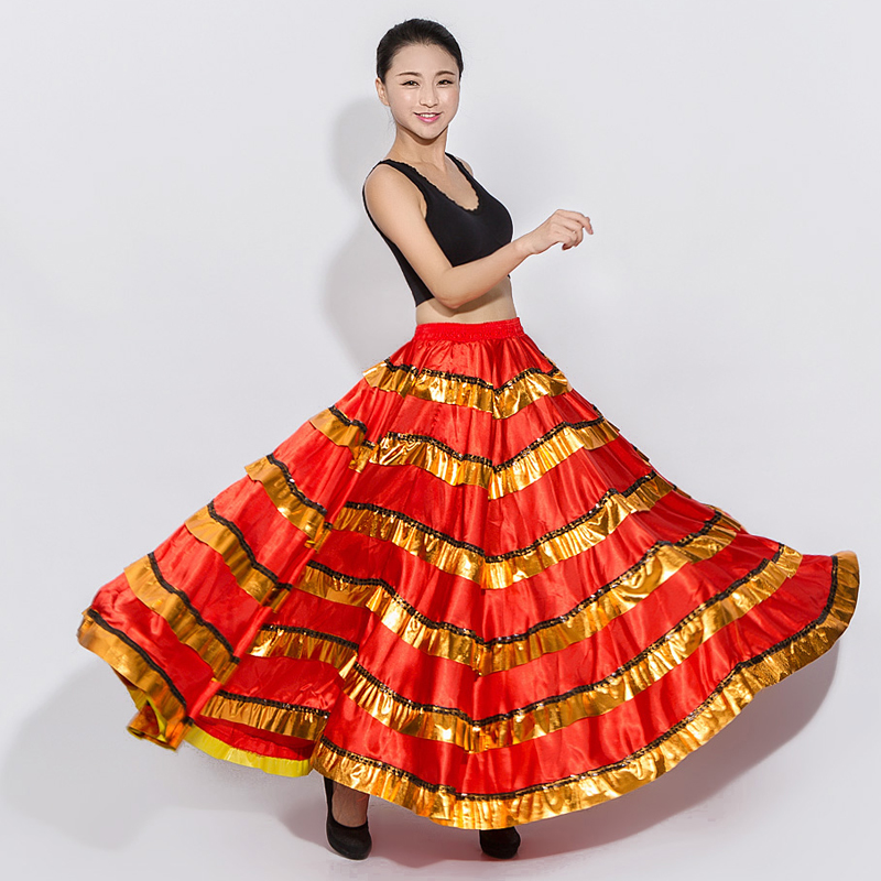 Opening Dance Performance Show Costume Spain Nation Large Swing Bust Skirt Adult Female Chorus Dance Practice Wear Suit H627