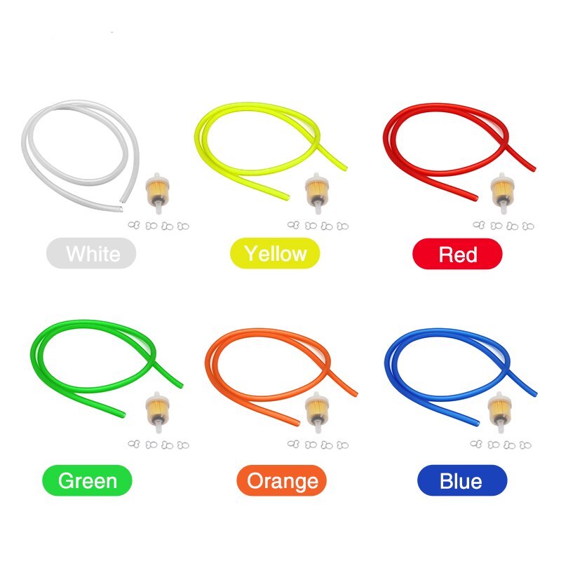 ALCON-manguera de filtro en línea de gasolina para combustible de competición, filtro de combustible de Gas de 8mm, tubo de aceite y juego de abrazadera para motobicicleta, ATV, Quad, Scooter