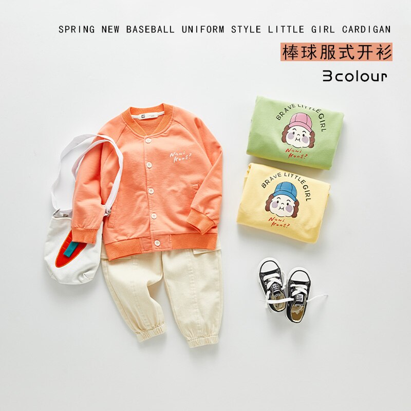 Meisjes vest trui herfst koreaanse stijl ronde hals zak babykleding kinderen borduurwerk bloemen peuter trui