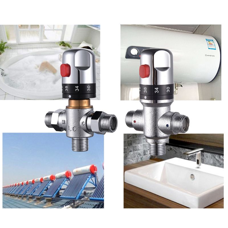 Brass Thermostatic Valve Mixer Water Temperature Control Bathroom Faucet Valve E7CB