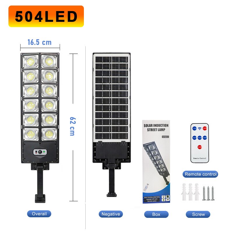 10000 watt solcellelys gatelys 15000 mah utendørs solcellelampe 504 ledet lys vegg sollys pir bevegelsessensor hagebelysning fjernkontroll: 504 ledet solceller