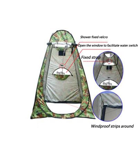 ZK30 nuova tenda a cambio automatico ad apertura rapida doccia esterna tenda da bagno pesca bagno Mobile tenda fasciatoio: Camouflage 3 windows