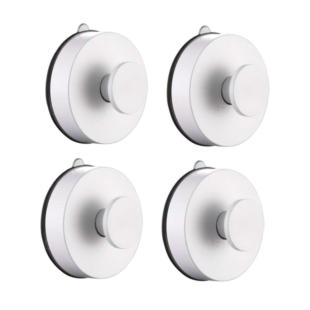 5KG Max Payload Strong Suction Cup Hook Reusable Wall Hooks Towel Hook Hanger For Bathroom Kitchen Home Decoration Black White: White 4pcs