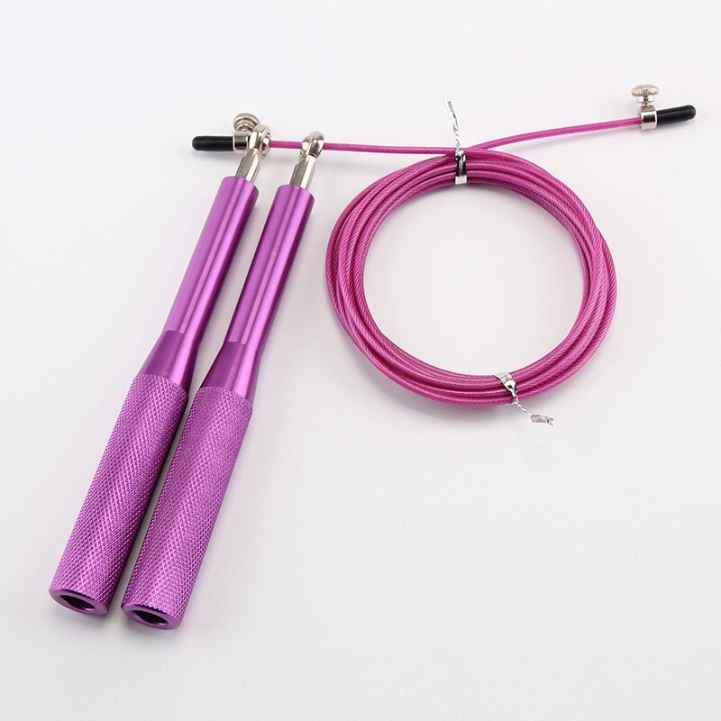 Adjustable Long Cable Fitness Rope Speed Jump Rope Skip For Workout Equipment Accessories Crossfit Training Gym Exercise Boxing: Purple