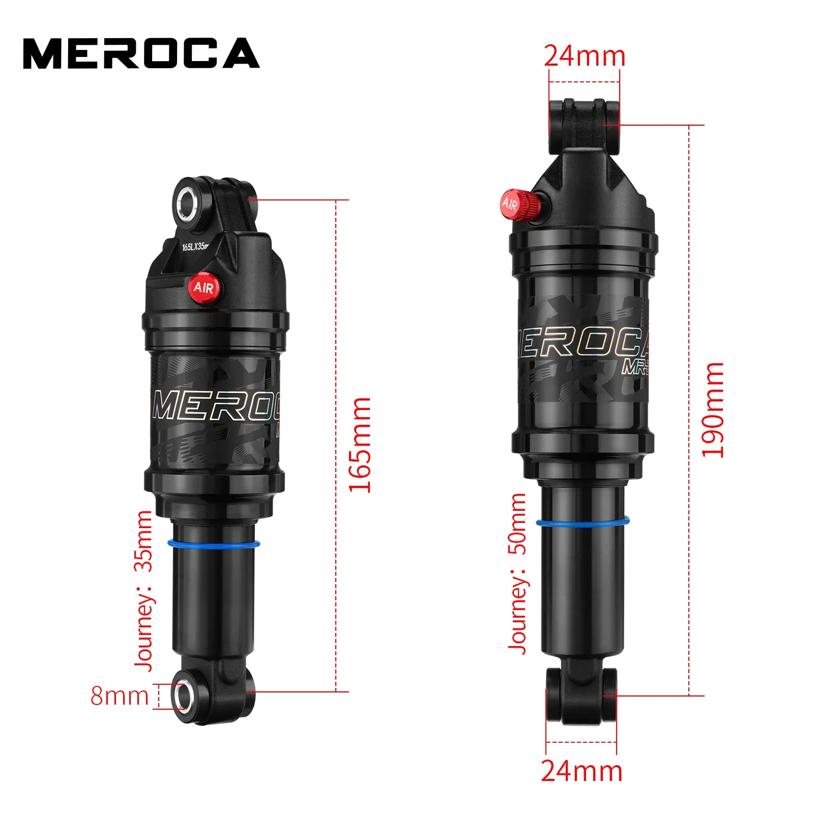 KS A5 Mountainbike Lucht Achterschokdemper Dubbele/Enkele Luchtkamer MTB Vouwfiets Schokdemper 125mm / 150mm / 165mm / 190mm kopen vanaf een prijs van 60