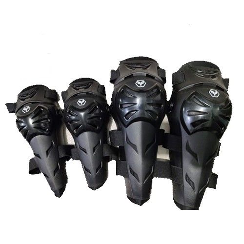 Duhan Rungear-coderas protectores de rodilla para motocicleta, conjunto de armadura (negro), 4 Uds.: XL
