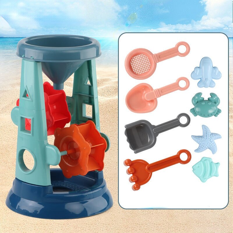 Strand Speelgoed Zandbak Siliconen Emmer En Zand Speelgoed Zandbak Outdoor Zomer Speelgoed Water Spel Winkelwagen Scoop Kind Schop Voor kids: 9pcs1