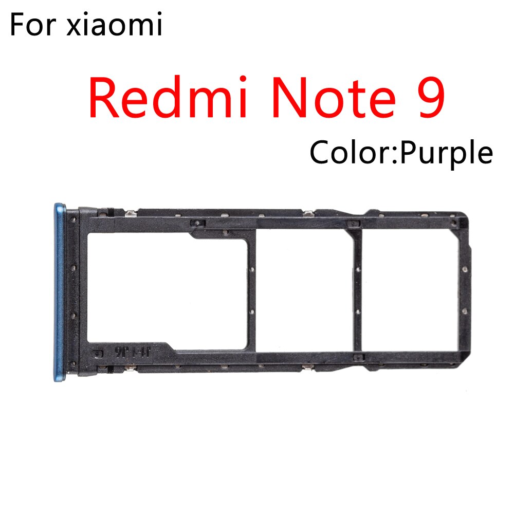 Sim Tray Holder For Xiaomi Redmi Note 9 Note9 SIM Card Tray Slot Holder Adapter Socket: Redmi Note 9 Purple