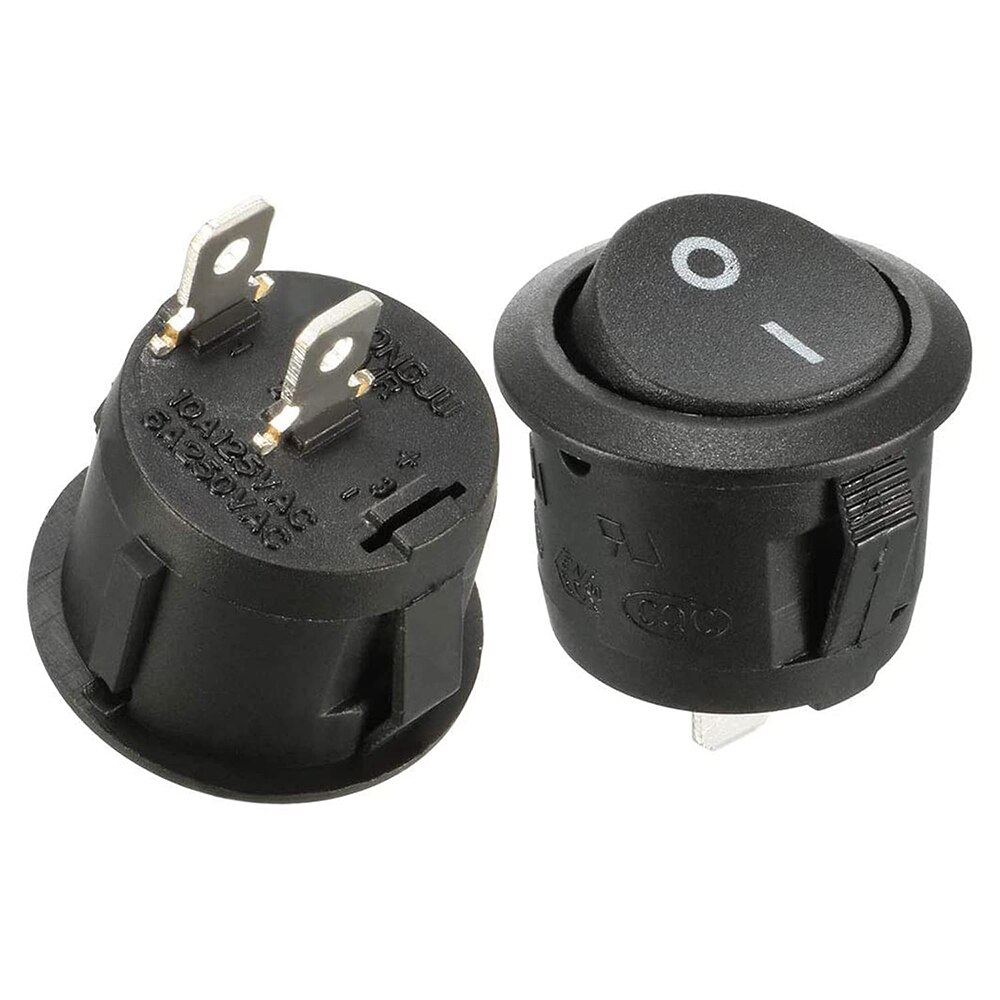 10 Stuks On/Off Knop Ac-2 Terminal Spst Tuimelschakelaar Waterdichte Cap Switcher Ronde Panel Starter Power schakelaars Voor Auto Rv