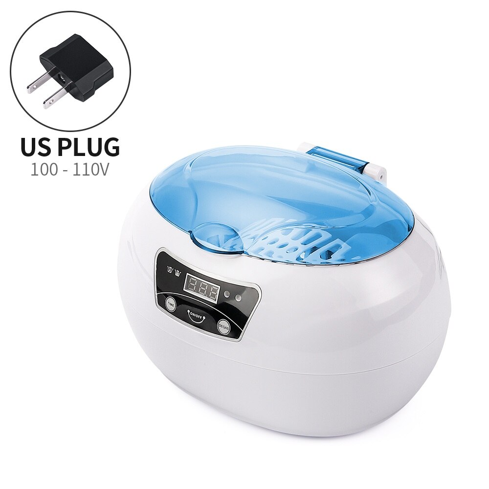 Sterilizzatore per unghie scatola per vassoi ultrasuoni detergente per batteri sterilizzazione pulita chiodo arte salone disinfezione strumenti per manicure scatola per sterilizzatore: US spina blu