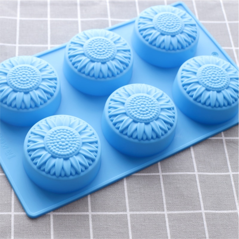6 Gaten Zeep Maken Levert Daisy Bloem Diy Handgemaakte Zeep Siliconen Mal Zeep Stome Mold Fondant Gereedschap Cake Decors Kaars mold