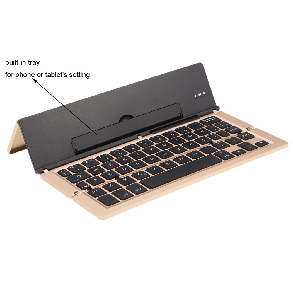 Metal Foldable Wireless Bluetooth Ultra-Thin Keyboard Mobile Phone Stand Tablet Universal Tablet Keyboard For IOS Android Window